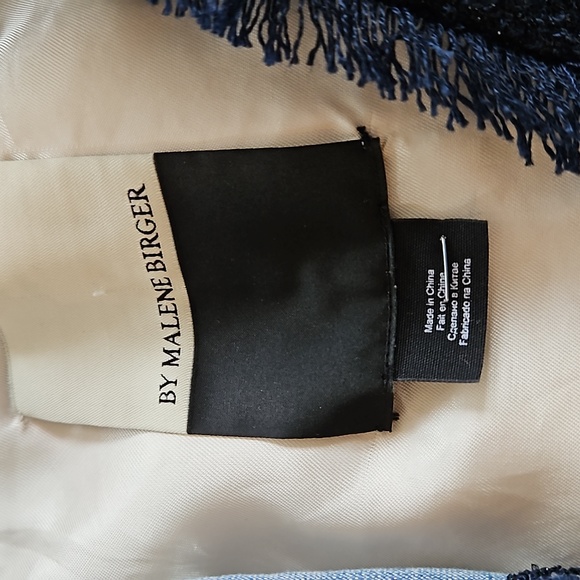 VINTAGE MALENE BIRGER FRINGED LINEN BLEND  BLAZER - Picture 10 of 16